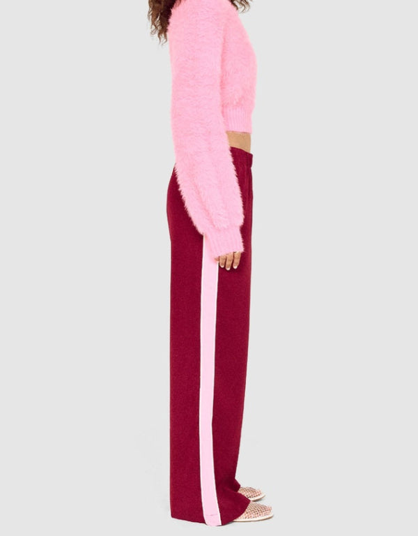 Vesper Casual Pant Wine/Pop Pink