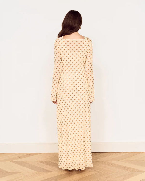 Soleil Layered Midi Dress Butter Spot