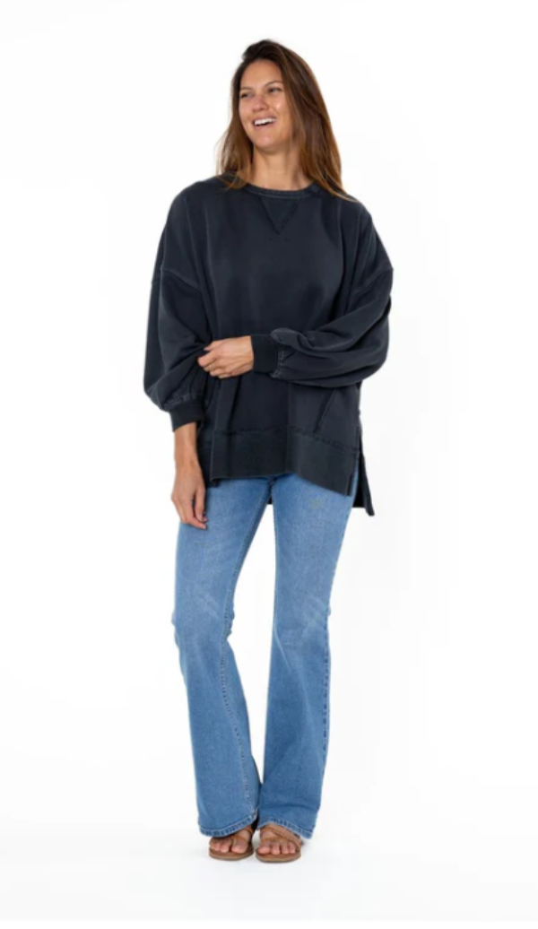 My Best Friend Long Sleeve Fleece Tee Black