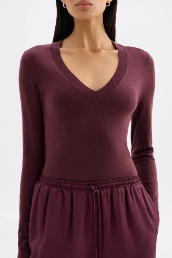 Abia Merino Blend Knit Top Mulberry