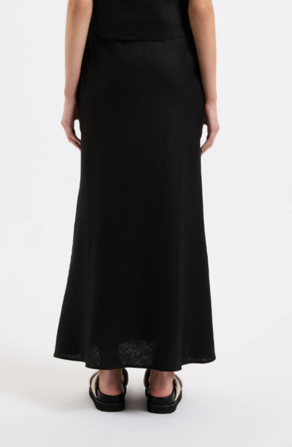 Amani Linen Skirt Black