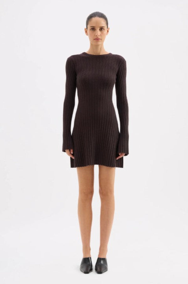Astrid Knit Mini Dress Espresso