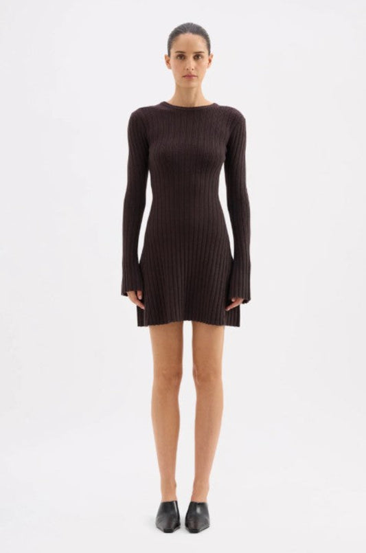 Astrid Knit Mini Dress Espresso