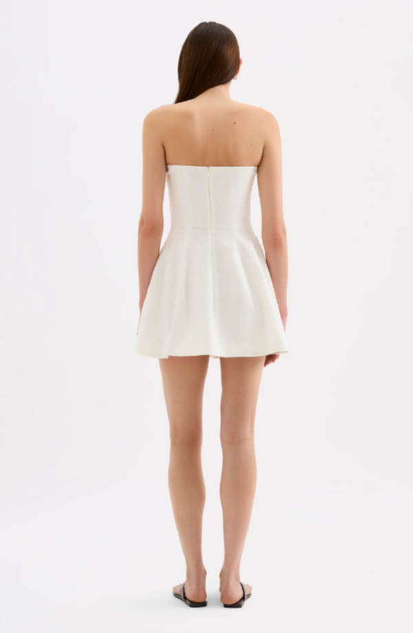 Bronte Linen Mini Dress White