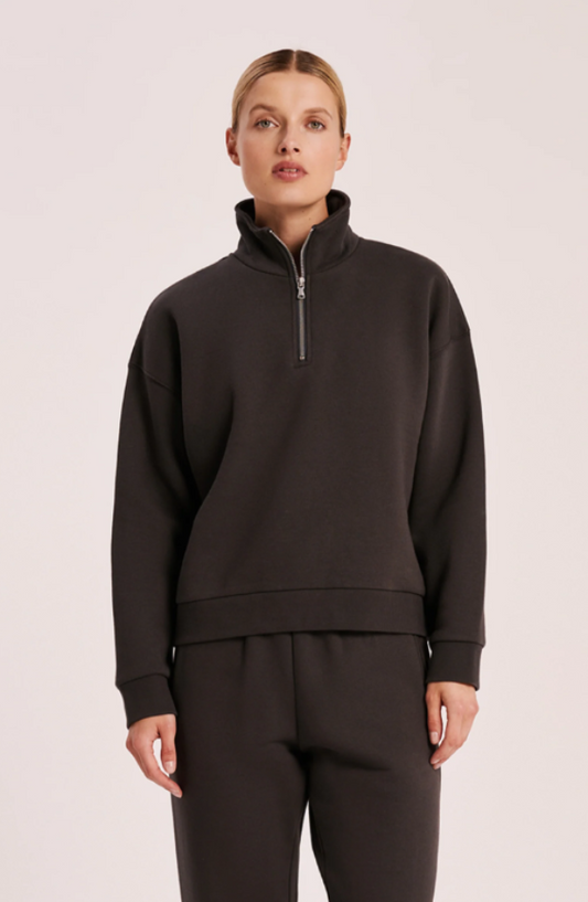 Carter Classic Zip Front Sweat Coal