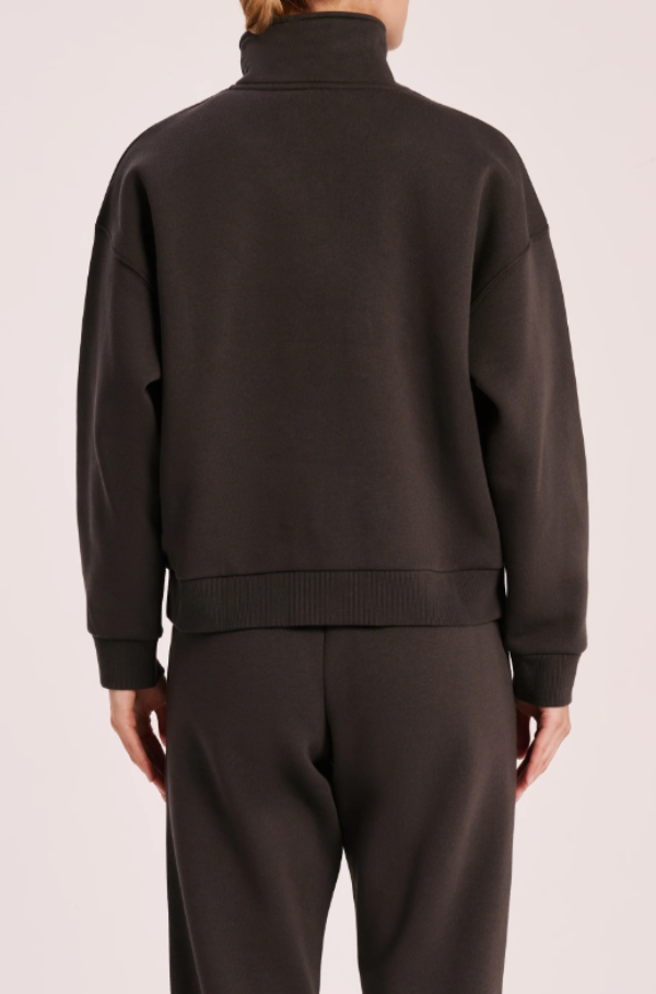 Carter Classic Zip Front Sweat Coal