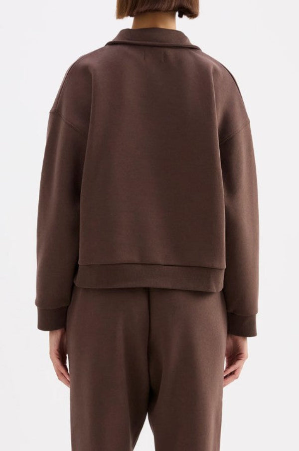 Carter Classic Zip Front Sweat Chocolate