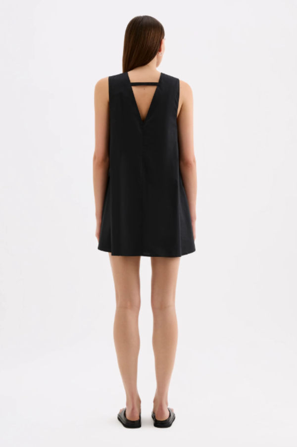 Cerie Poplin Mini Dress Black