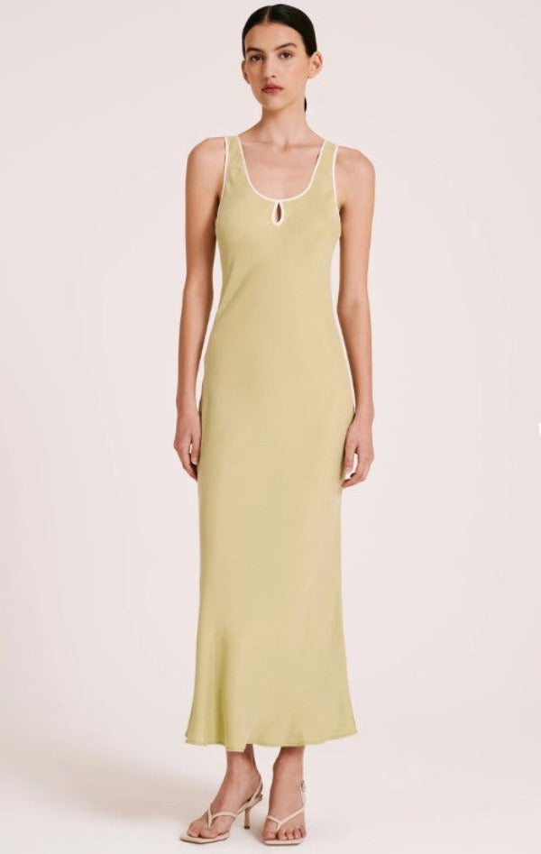 Nude Lucy Enni Cupro Slip Dress Lime