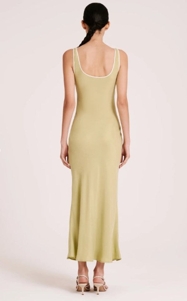 Nude Lucy Enni Cupro Slip Dress Lime