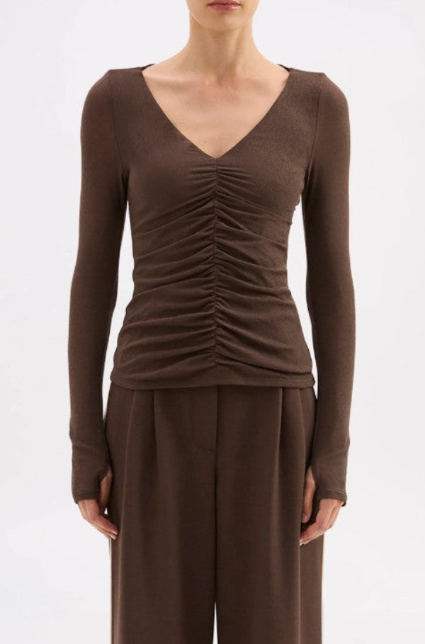 Gigi Mesh Top Walnut