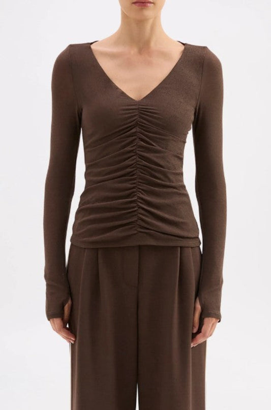 Gigi Mesh Top Walnut