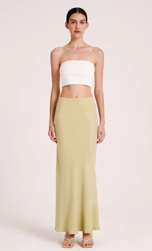 Nude Lucy Ines Cupro Skirt Lime