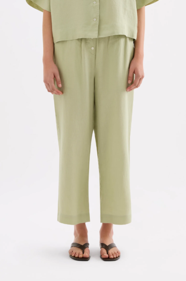 Lounge Linen Crop Pant Dew