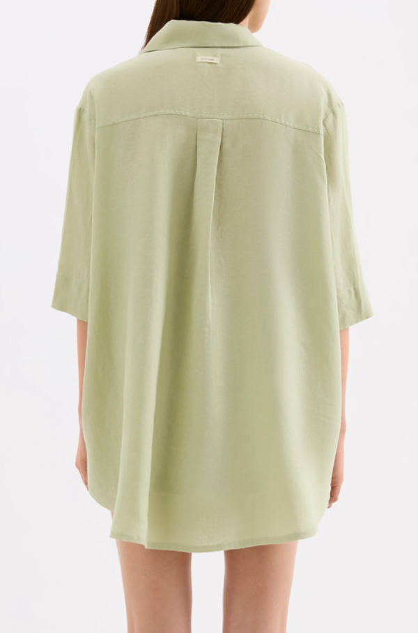 Lounge Linen Longline Shirt Dew