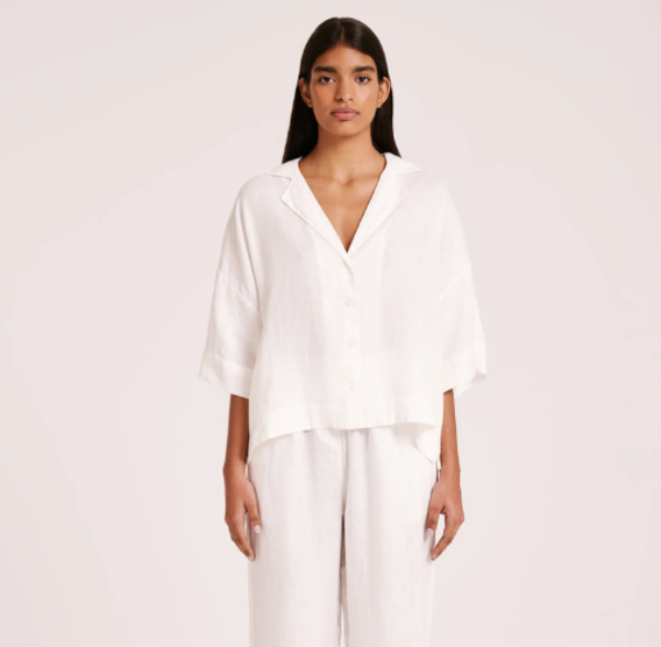 Lounge Linen Shirt White
