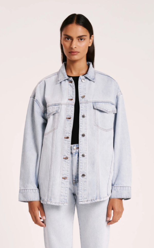 Organic Denim Jacket Clear Blue