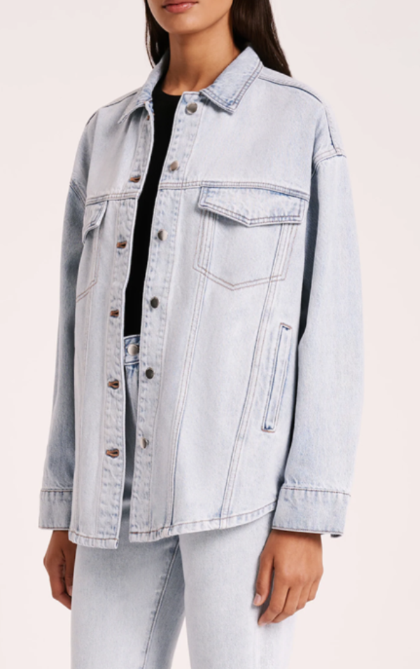 Organic Denim Jacket Clear Blue