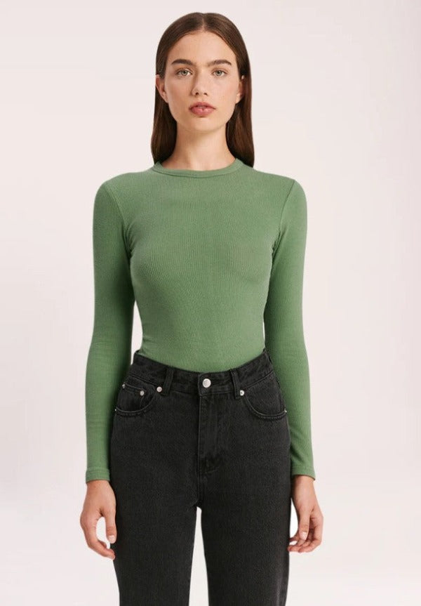 Nude Lucy Organic Rib LS Tee Lotus