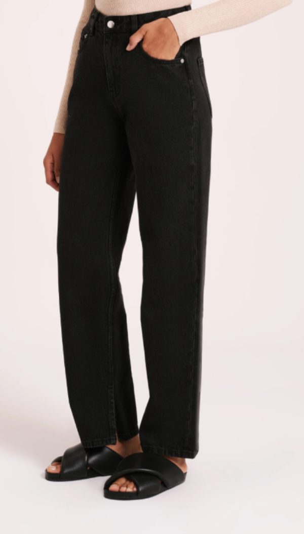 Organic Split Hem Jean Vintage Black
