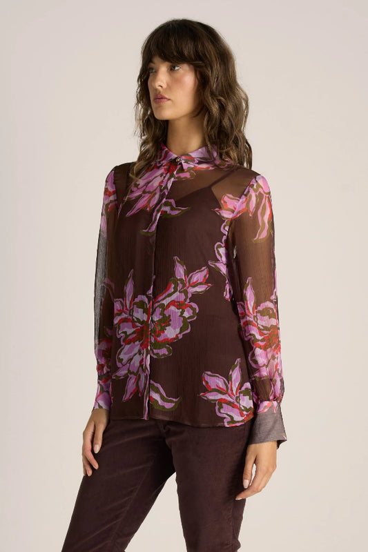 Nyomi Blouse Dark Flower Print