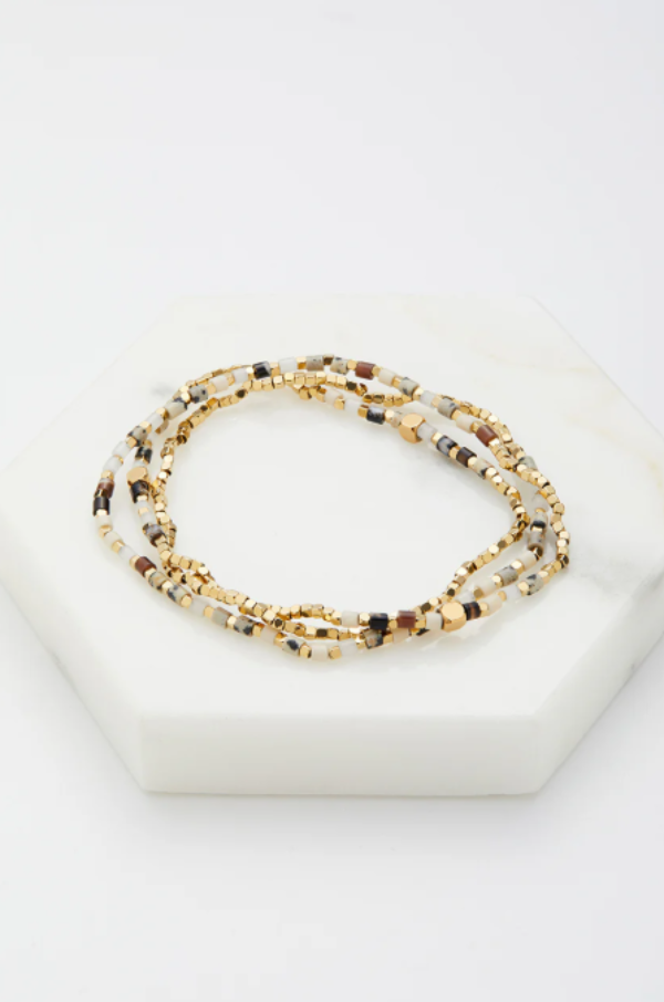 Ophelia Wrap Bracelet Berry/Gold