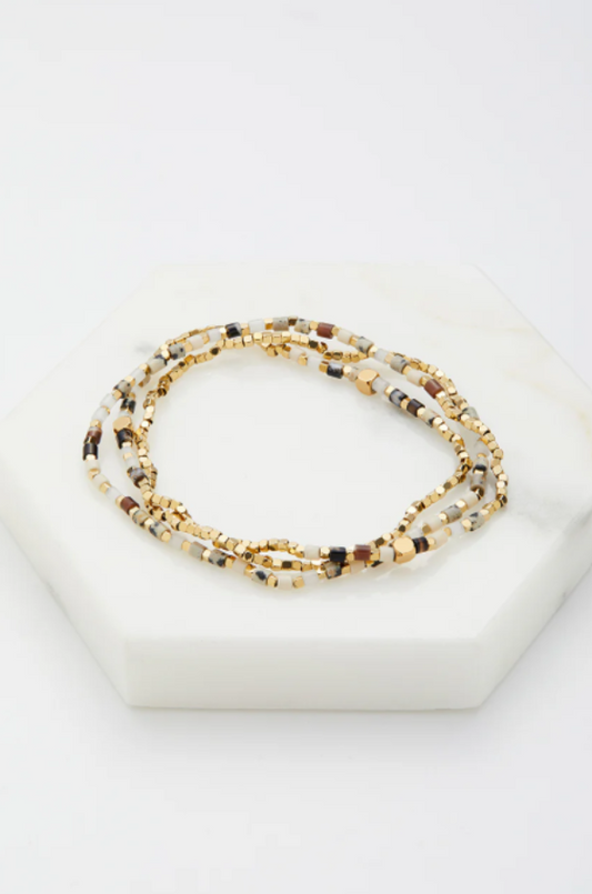 Ophelia Wrap Bracelet Berry/Gold