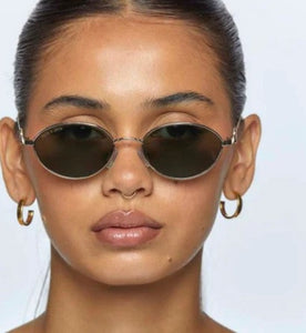 Peta + Jain Calista Frame Sunglasses Green/Gold