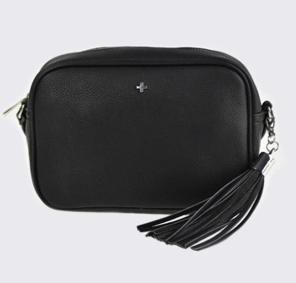 Gracie Crossbody Camera Bag Black Pebble/Silver