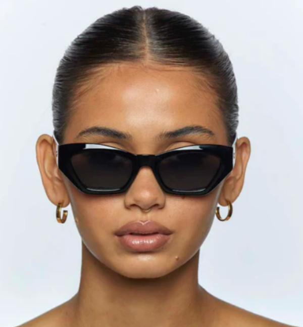 Peta + Jain Lana Rectangle Sunglasses Black/Black