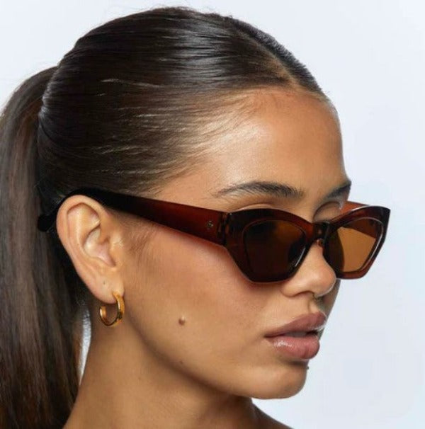 Lana Rectangle Sunglasses Choc Brown