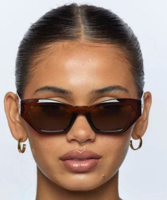 Peta + Jain Lana Rectangle Sunglasses Choc/Brown