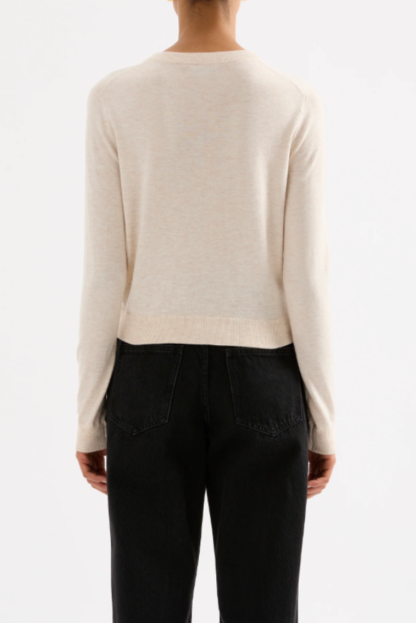 Rae Knit Cardigan Cream Marle