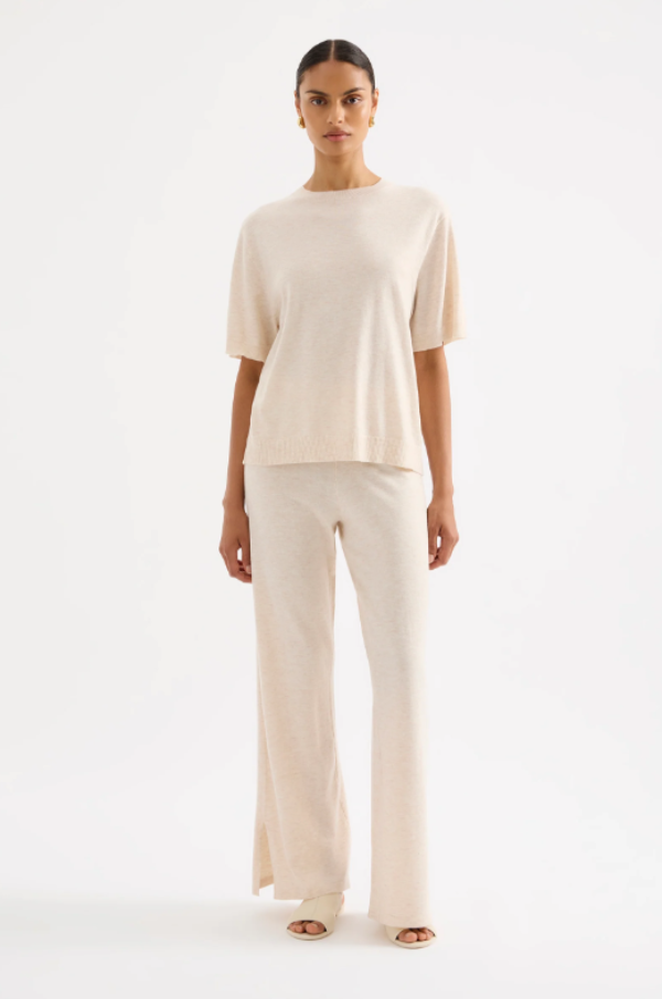 Rae Knit Pant Cream Marle