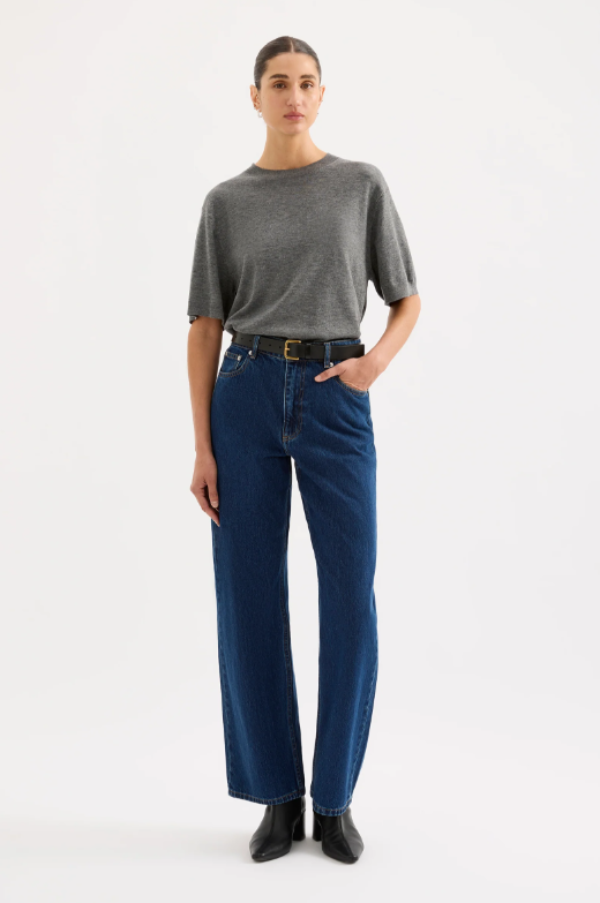 Rae Knit Tee Charcoal 