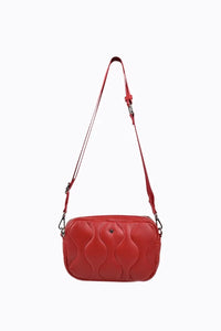 Peta + Jain Candice Quilted Crossbody Red/Silver
