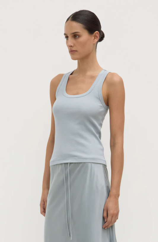Robyn Scoop Neck Rib Tank Cloud