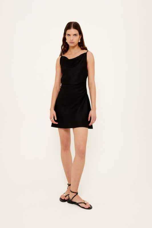 Sabine Bias Mini Dress Black