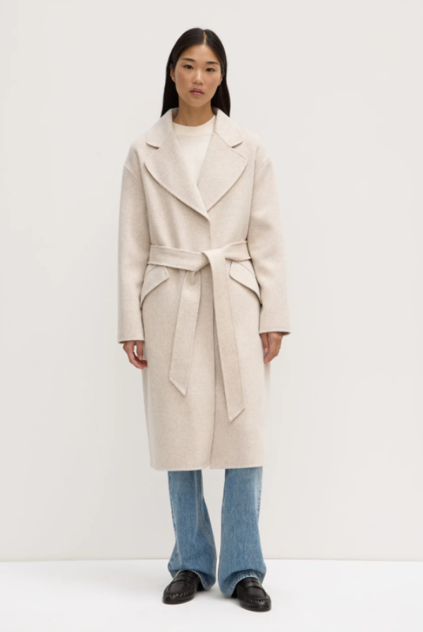 Sadie Single Breasted Wool Coat Oat Marle