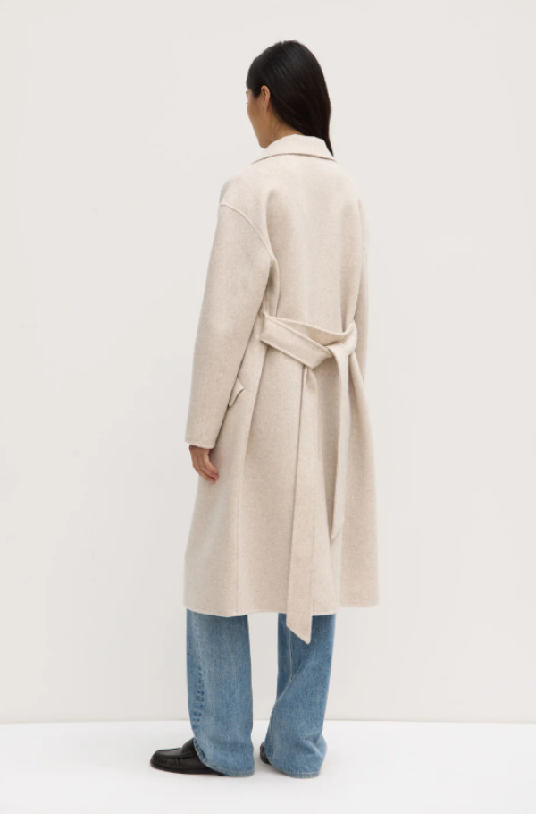 Sadie Single Breasted Wool Coat Oat Marle