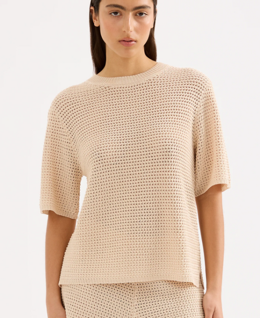 Sawyer Crochet Tee Cream