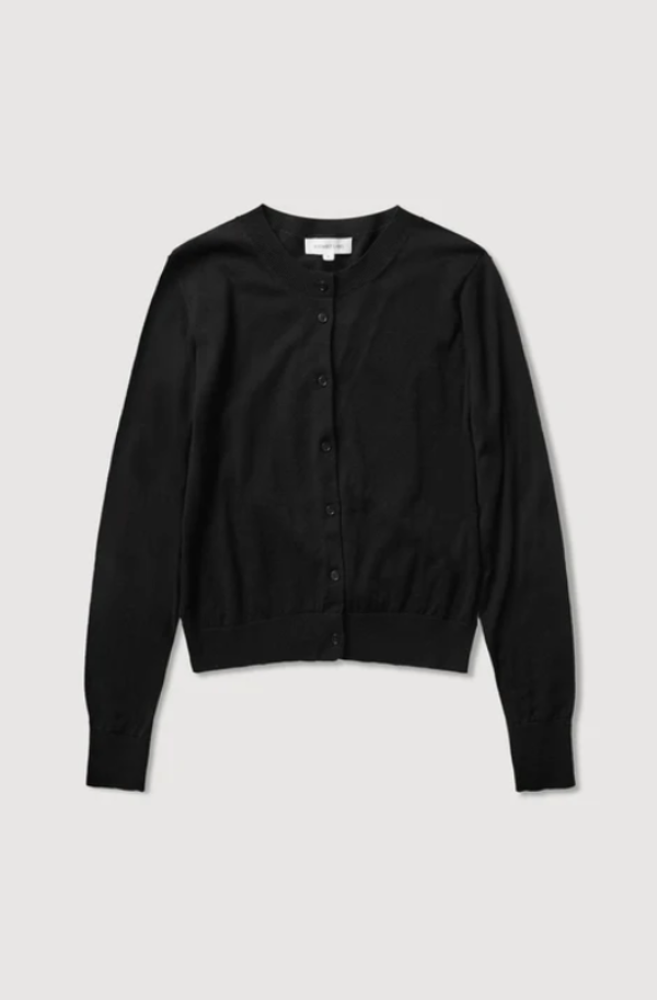 Semra Cotton Cashmere Cardigan Black