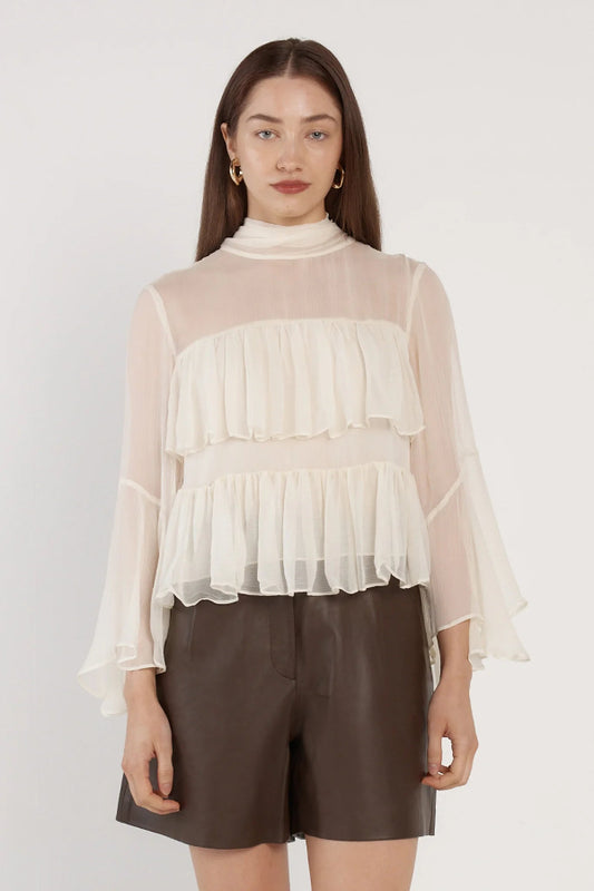 Sienna Ruffle Blouse Cream 