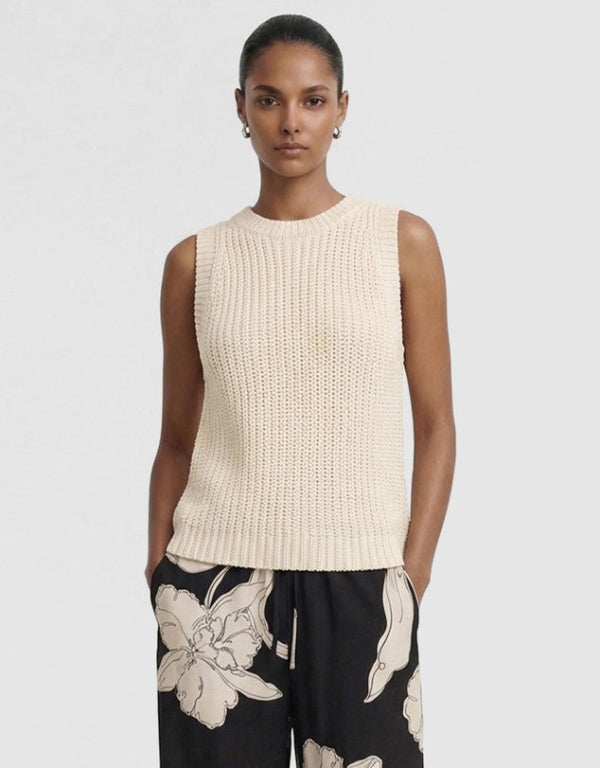 Cove Knit Tank Natural Beige