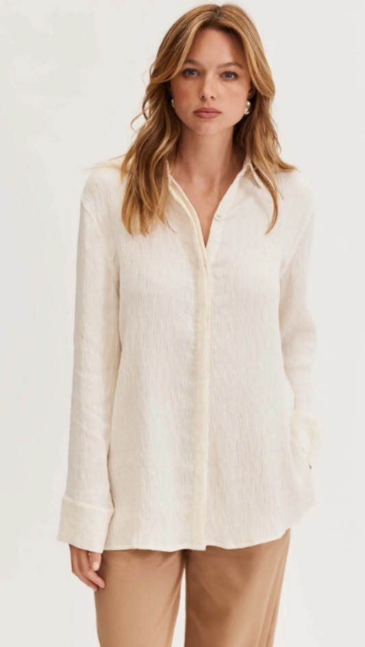 Staple The Label Elena Textured Shirt Cream