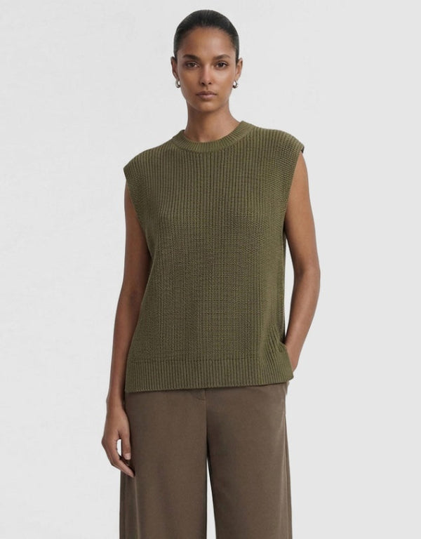 Ellis Knit Tank Khaki