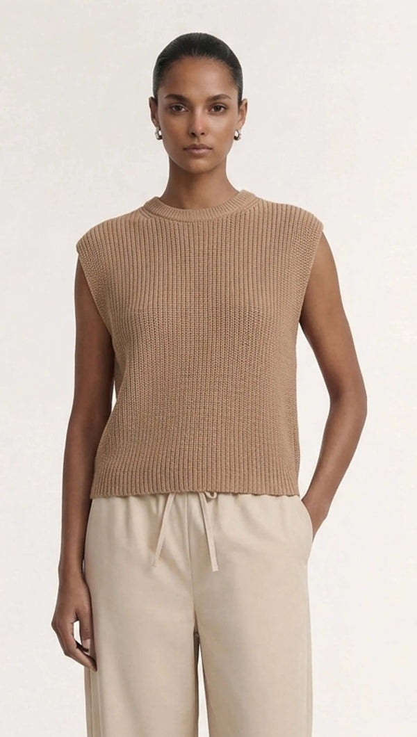 Ellis Knit Tank Taupe