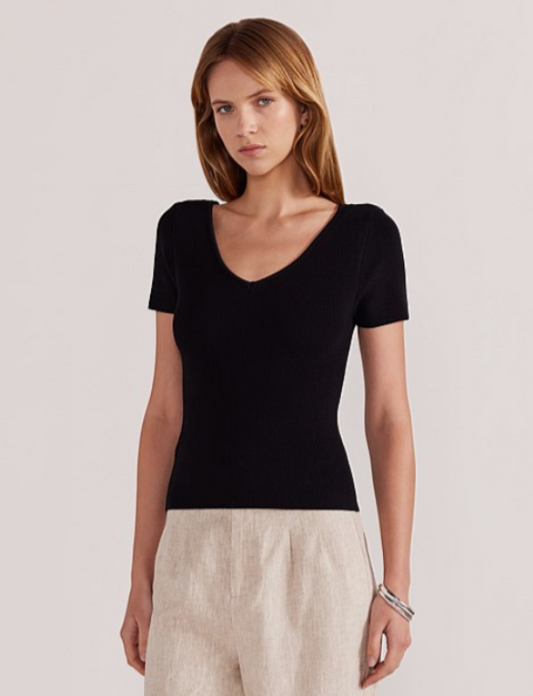Staple The Label Jude Reversible Knit Tee Black