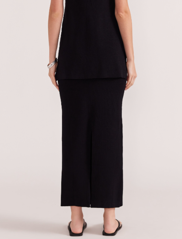 Staple The Label Kaia Knit Midi Skirt Black