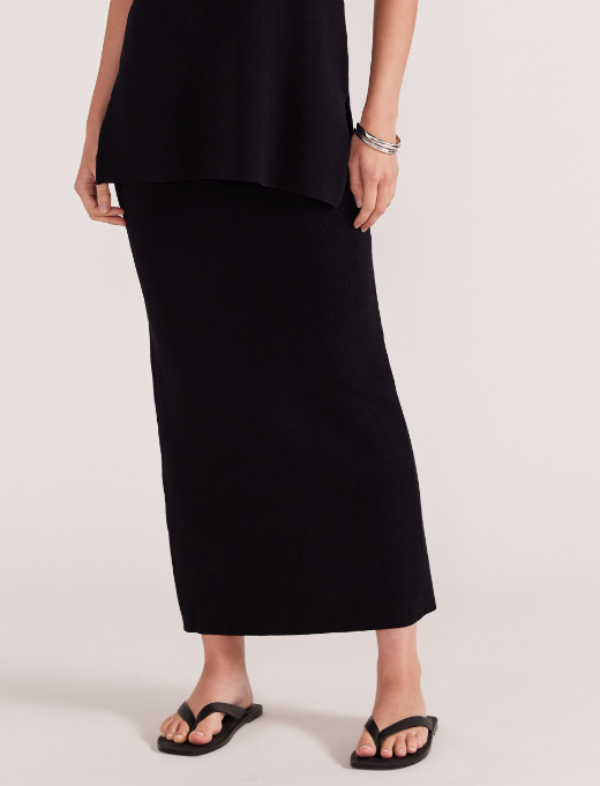 Staple The Label Kaia Knit Midi Skirt Black